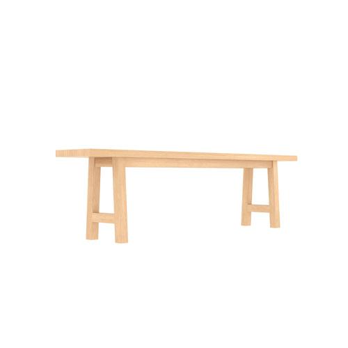 Simple Plain Natural Brown Finished Handmade Wooden Bench