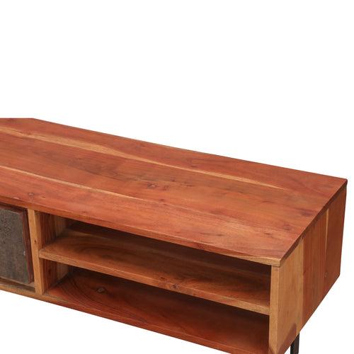 Ayem Solid Wood TV Console for TVs up to 63" In Natural Finish