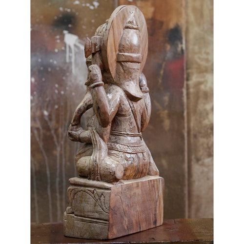 Traditional Spiritual Lord Ganesh Wooden Hand-Carved Wooden Wall Decor