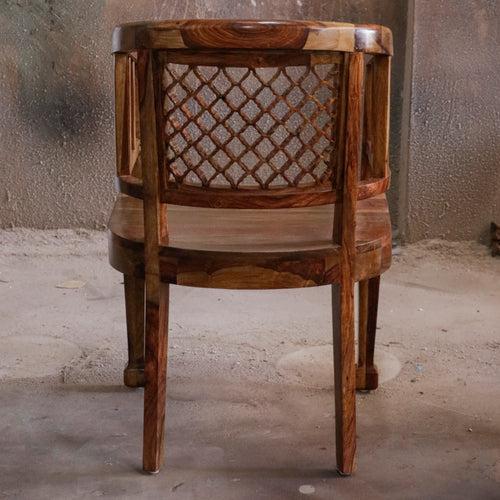 Vintage Natural Brown Finished Wooden Handmade Chair Set of 2