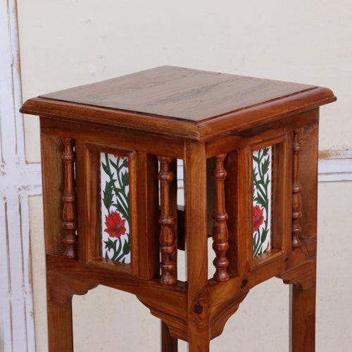 Classic Tiled End Table (11 x 11 x 36 Inch)