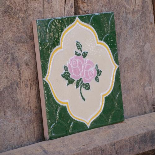 Southern Simple Flowere Designed Ceramic Square Tile