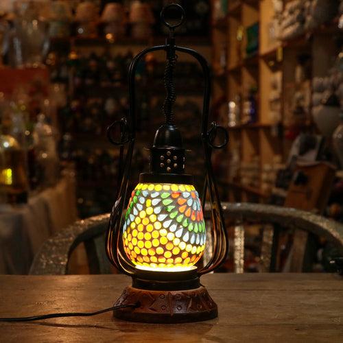 Traditional Colorful Mirror Style Old Owl Lamp