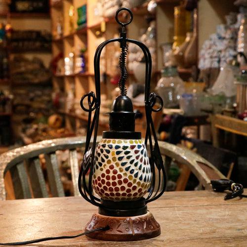 Traditional Colorful Mirror Style Old Owl Lamp