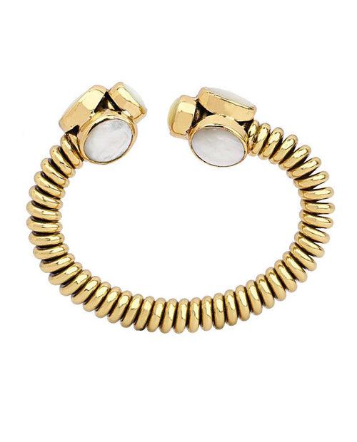 Samantha Coiled Moonstone Cuff in 18K Gold