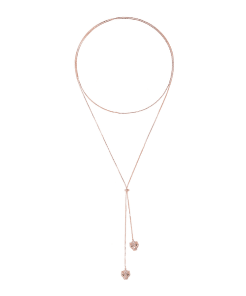 Double Headed Panthera Adjustable Lariat Necklace