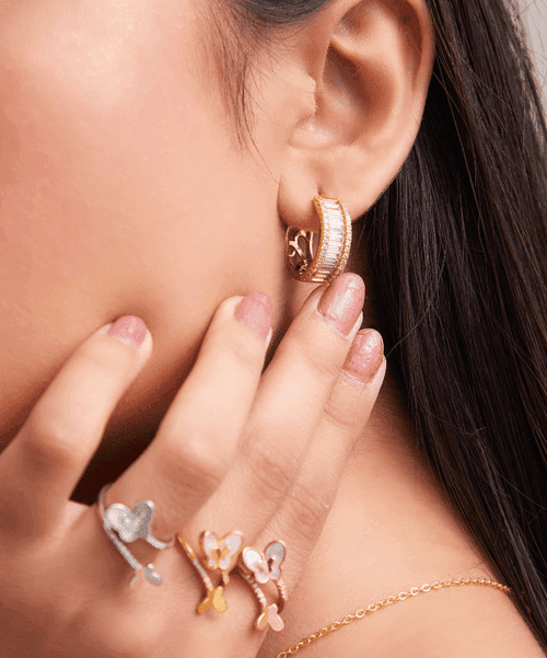 Baguette Mini Hoop Earrings