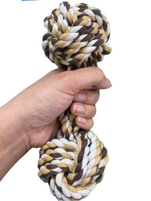 For The Fur Kids Rope Toy Dumbell for Dogs (Assorted Colours)