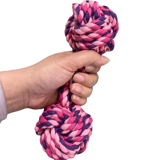 For The Fur Kids Rope Toy Dumbell for Dogs (Assorted Colours)