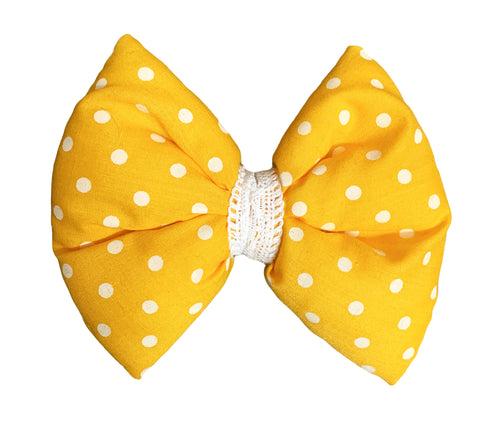 Dog Bow Tie: Sunshine Polka Dot Pet Bow Tie