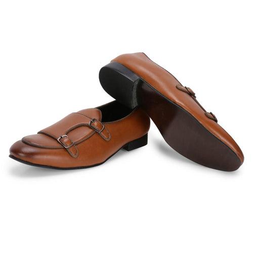 Bello Tan Double Monk Loafers