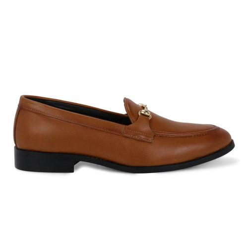 Henley Tan Horsebit Buckle Loafers.