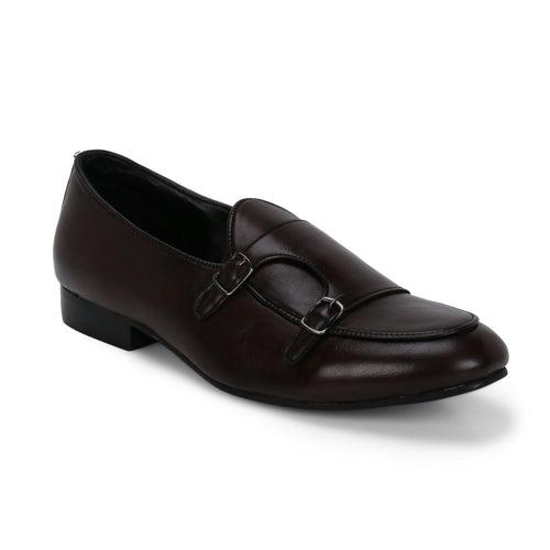 Bello Brown Double Monk Loafers