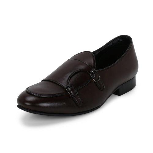 Bello Brown Double Monk Loafers