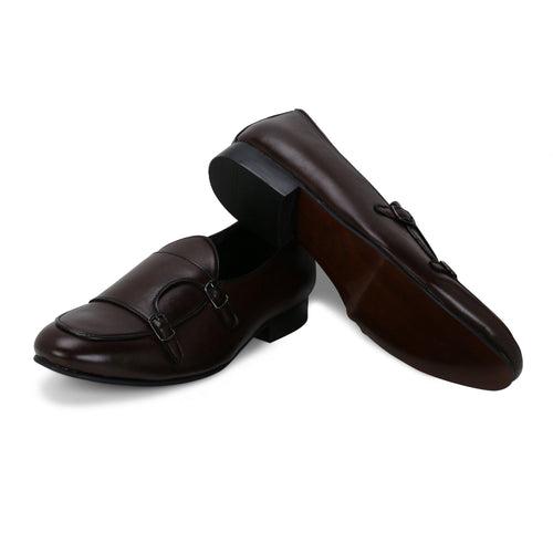 Bello Brown Double Monk Loafers