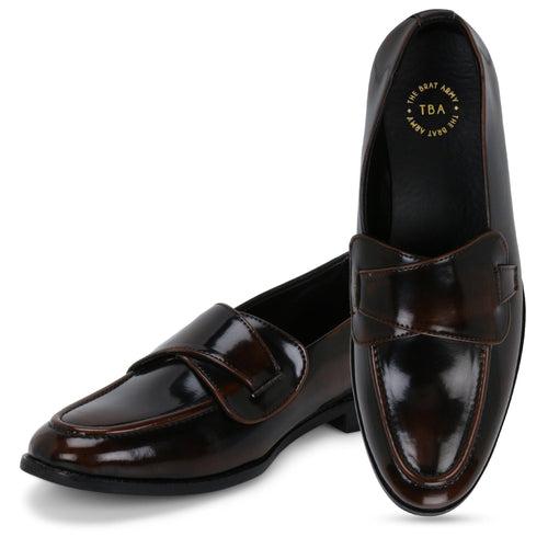 Columbus Black Tan Brush Off Butterfly Loafer