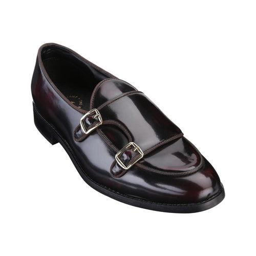 Bello Patent Cherry/Black Double Monk Loafers