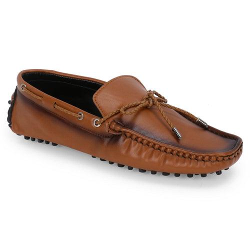 Aza Tan Driving Loafers