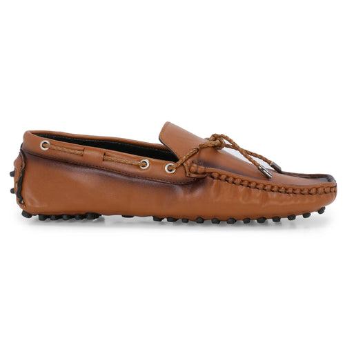 Aza Tan Driving Loafers