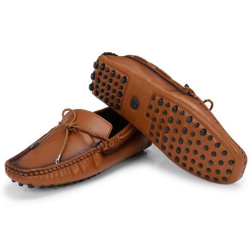 Aza Tan Driving Loafers