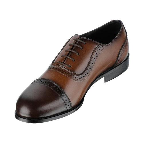 Wiltshire Classic Dual-tone Tan And Brown Captoe Oxfords