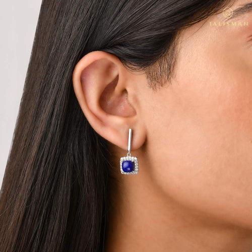 Shimmering Blue Drop Earrings