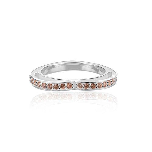 Sparkling Brown Pave' Eternity Heart Ring