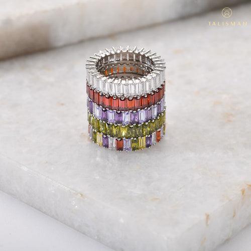 Multicolour Baguette Stack Ring