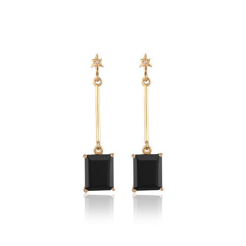 Black Star Drop Earrings