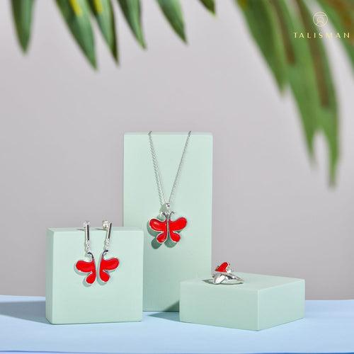 Fluttering Red Butterfly Set