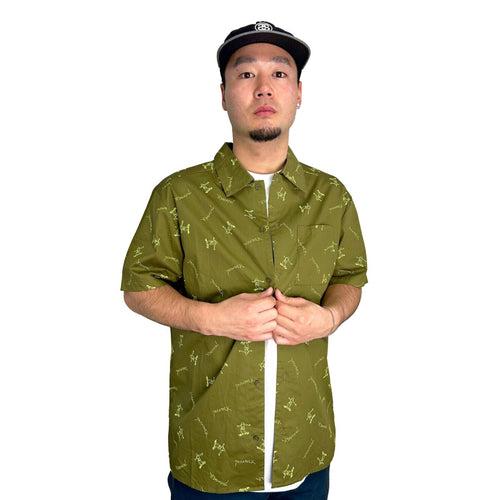 GONZ ALLOVER S/S SHIRT (Khaki Green)