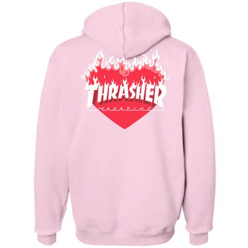 FLAMING HEART HOODIE (Pink)