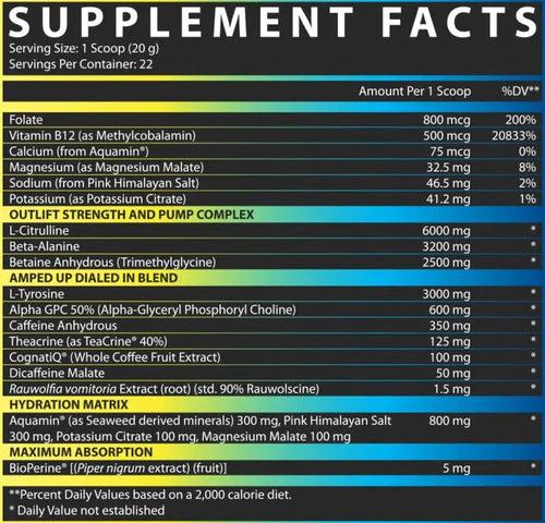 Nutrex Outlift Amped Clinically Dosed High-Stim Pre-Workout