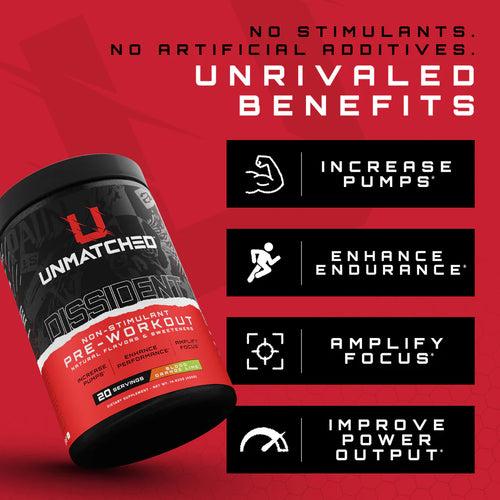 UNMATCHED DISSIDENT NON-STIMULANT PRE-WORKOUT 400G