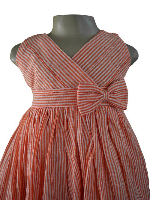 Faye Coral Stipes Dress