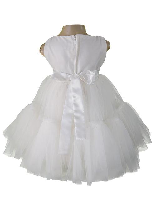 Faye Ivory Embroidered Tiered Dress