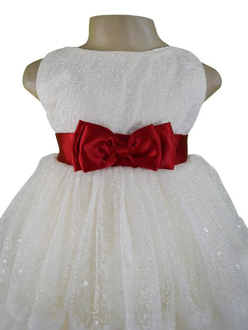 Faye Ivory Sequence Tiered Dress