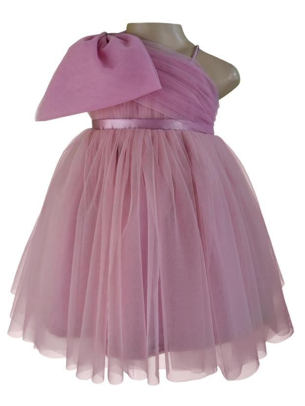 Faye Mauve Bow Dress