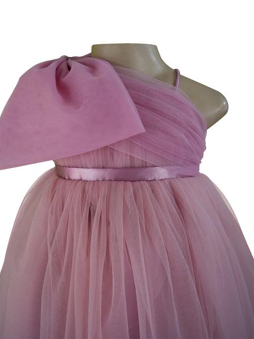 Faye Mauve Bow Dress