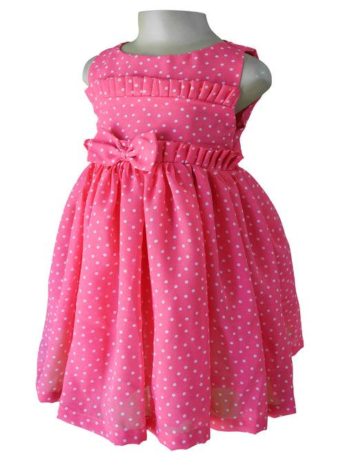 Faye Pink Polka Ruffled Dress