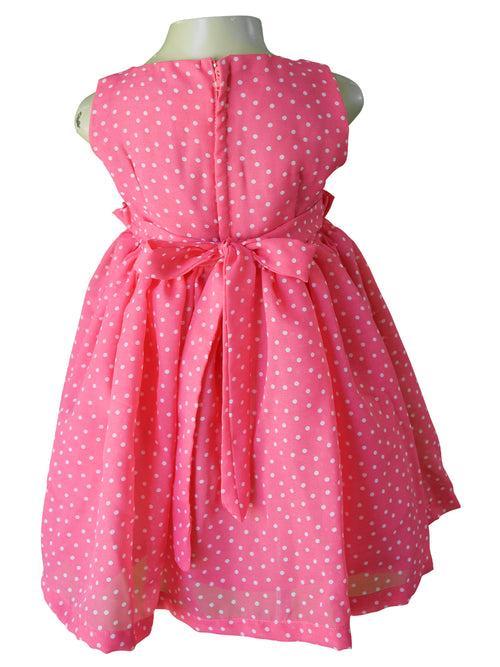 Faye Pink Polka Ruffled Dress