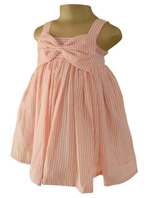 Faye Pink Stripe Bow Dress