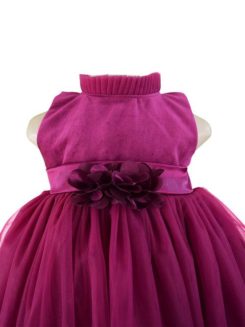 Faye Plum Velvet Asymmetric Dress