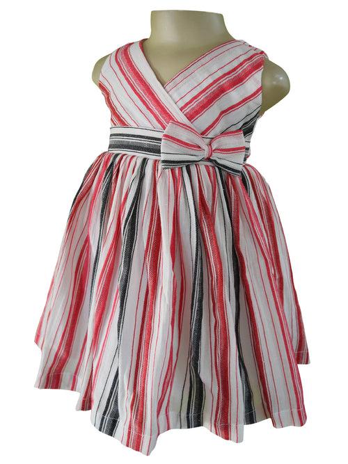 Faye Red & Black Striped Dress