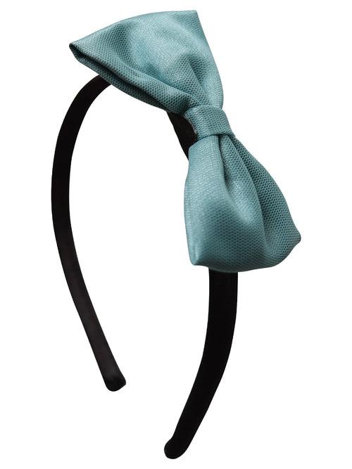 Aegean Teal Bow on Black Satin