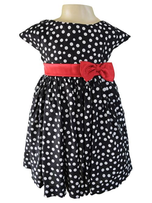 Faye B&W Polka Capsleeve Dress