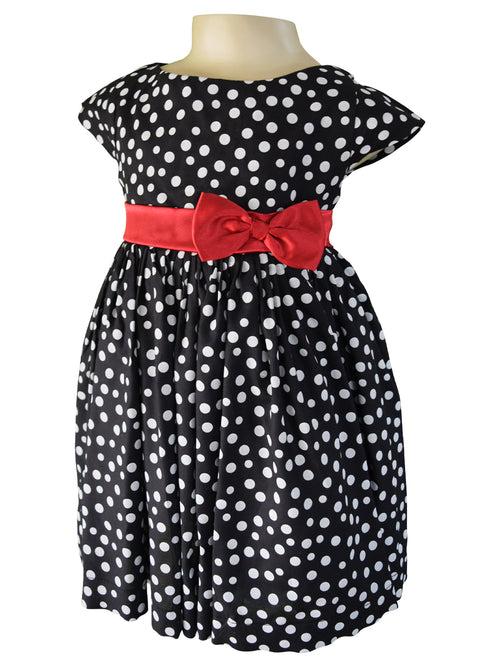 Faye B&W Polka Capsleeve Dress