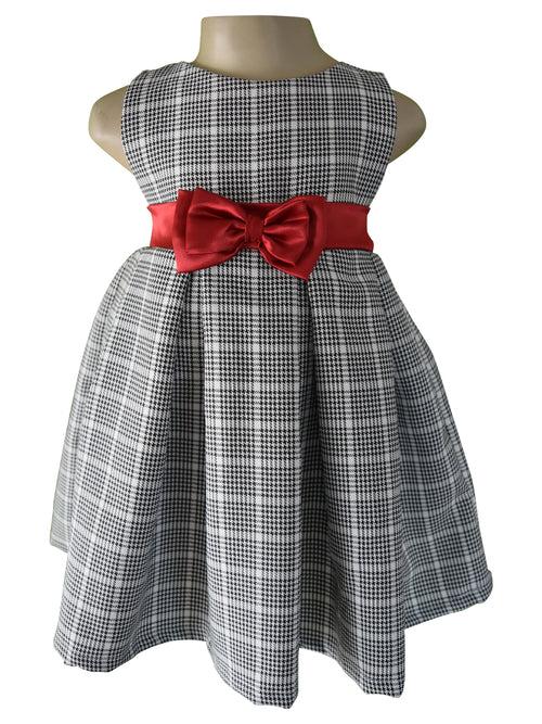 Faye Black Check Pleated Dress