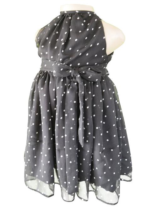 Faye Black & White Chiffon Polka Dress