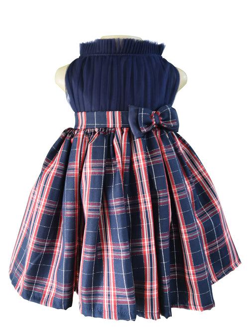 Faye Blue Collared Checks Dress